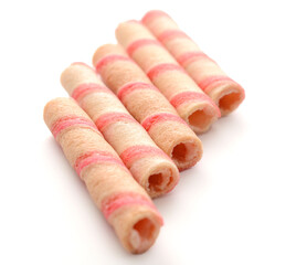 Tasty cinnamon rolls isolated on white, set

