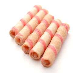 Tasty cinnamon rolls isolated on white, set

