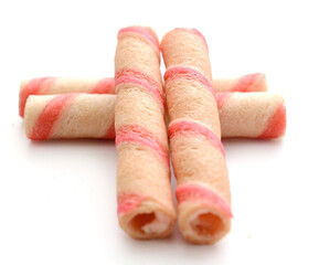 Tasty cinnamon rolls isolated on white, set

