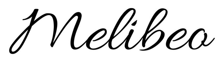 Melibeo - black color - name written - ideal for websites, presentations, greetings, banners, cards, t-shirt, sweatshirt, prints, cricut, silhouette, sublimation, tag