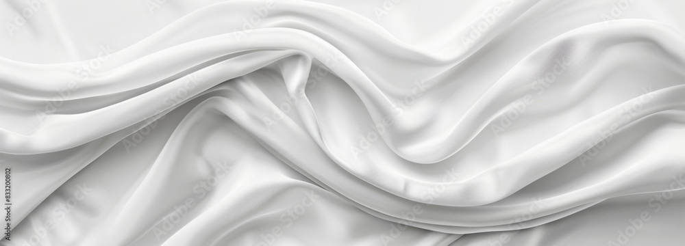 Poster abstract white background with soft wave of cloth for design template