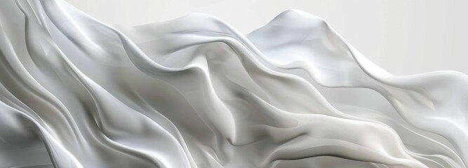Obraz premium Abstract white background with soft wave of cloth for design template