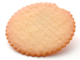 Spice Corn cookies isolated on white background. Tasty biscuits isolated, A stack of delicious wheat round biscuits with a few crumbs