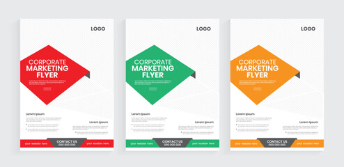 A4 marketing flier design, Set of bundle flyers, poster, leaflet, and handout templates. Perfect design elements for business advertising graphic templates.