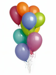 balloons on white background, colorful balloons