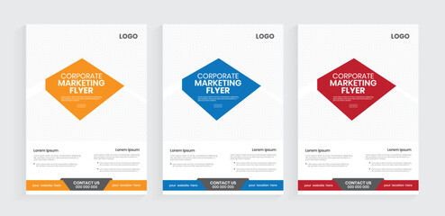 A4 marketing flier design, Set of bundle flyers, poster, leaflet, and handout templates. Perfect design elements for business advertising graphic templates.