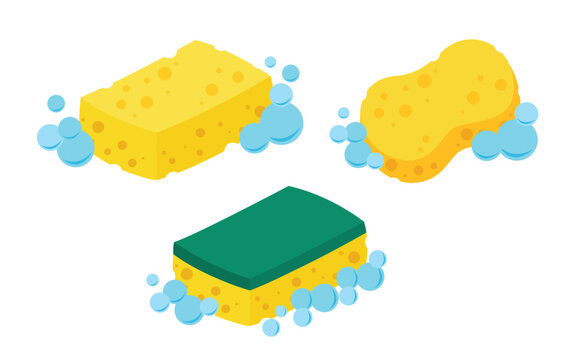 Scrub sponge. dish washing tool vector illustration