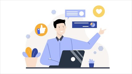 good employee of the month. business animated illustration. business animation video
