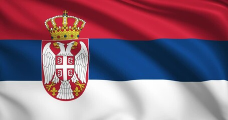 flag of Serbia. Serbian flag background. 4k 60FPS