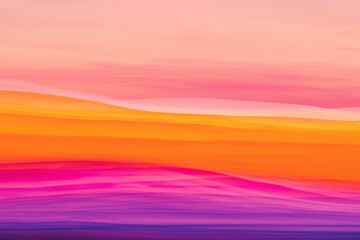 Abstract summer sunset with radiant layers of orange, pink, and purple hues creating a stunning horizon.