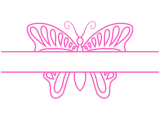 Butterfly Frame Line Art Illustration