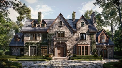 Fototapeta premium Front of an English residence