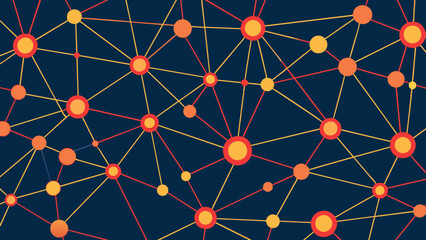 Lines and dots randomly placed and connected vector illustration. Network concept