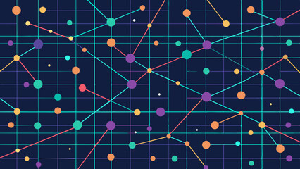 Lines and dots randomly placed and connected vector illustration. Network concept