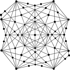 Obraz premium Lines and dots randomly placed and connected vector illustration. Network concept