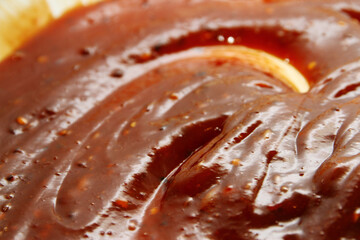 Making homemade marinated sauce for barbecue