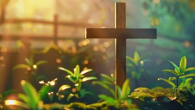 A symbol of Christ's kingship and authority, representing his ascension to the right hand of God the Father, 4K High-Quality Animation Video