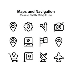 Check this premium quality maps and navigation icons set