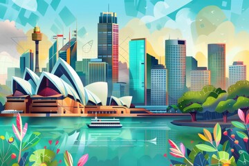 Fototapeta premium Illustration of Sydney city 
