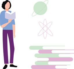 The girl is reading book.