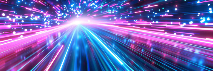 Fototapeta premium Vibrant Lightshow with Streaks of Pink and Blue Lights