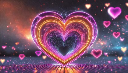 Neon Heart Light - Glowing Love.