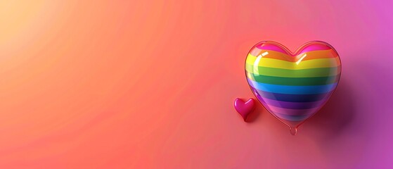 Heart and rainbow flag illustration representing gay pride and LGBTQ community support, ideal for Pride Month and LGBTQIA awareness campaigns