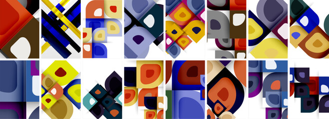 Set of low poly triangles poster geometric backgrounds. Vector Illustration For Wallpaper, Banner, Background, Card, Book Illustration, landing page