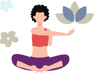 A girl is exercising.