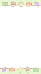 16:9 おいしい秋の食べ物フレーム☆PNG