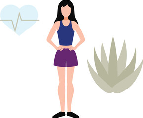 The girl is standing.