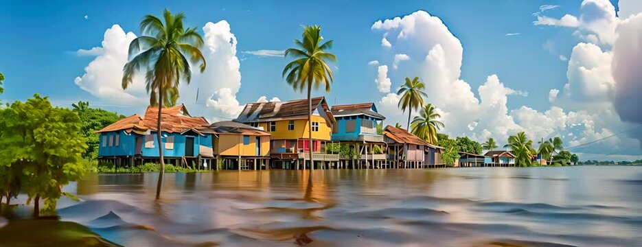 Paramaribo, Suriname, South America 4K Video.