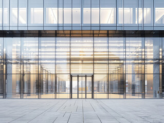 Obraz premium Car advertising background image with blank space on city glass building