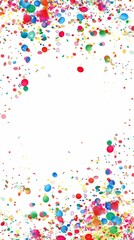Confetti background, Confetti card background frame, Watercolor illustration with copy space, greeting cards, stationery design