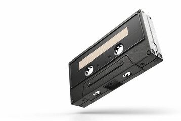 Obraz premium Old audio cassette tape isolate on white background.