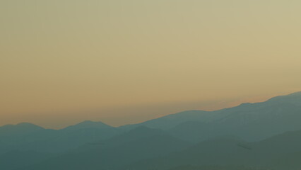 Abstract Mountain Landscape In A Beige Tonality. Sunrise On The Mountain.