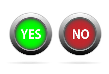Yes and No buttons set, Buttons Website. Vector illustration.