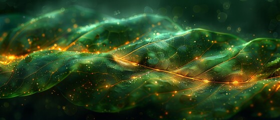 Botanical Veins - Abstract Organic Green Lines Wallpaper Background Illustration