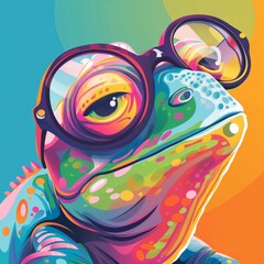 Creative Chameleon Content Writer and Instagram Marketing Specialist - Cartoon Illustration Profile Picture with Vibrant Colors