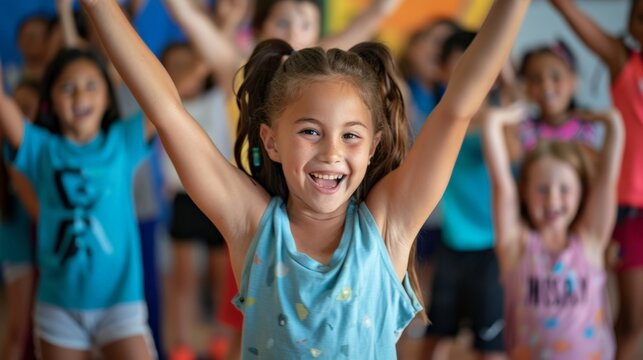 Children participating in a summer camp talent show, showcasing their various skills