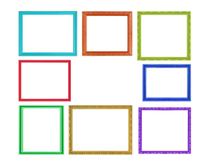 The colorful frames on the white background