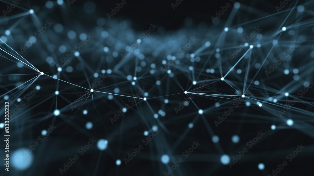 Aufkleber technology abstract background. connecting dots and lines on dark background and white dots.