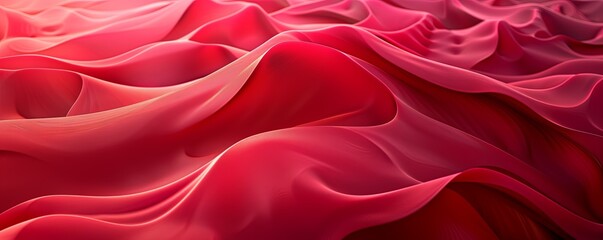 Obraz premium Dynamic red 3D wave patterns with smooth curves, creating an energetic abstract background