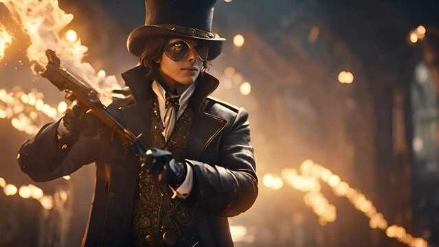 A mysterious figure stands in the shadows with fire magic, veiled in secrecy