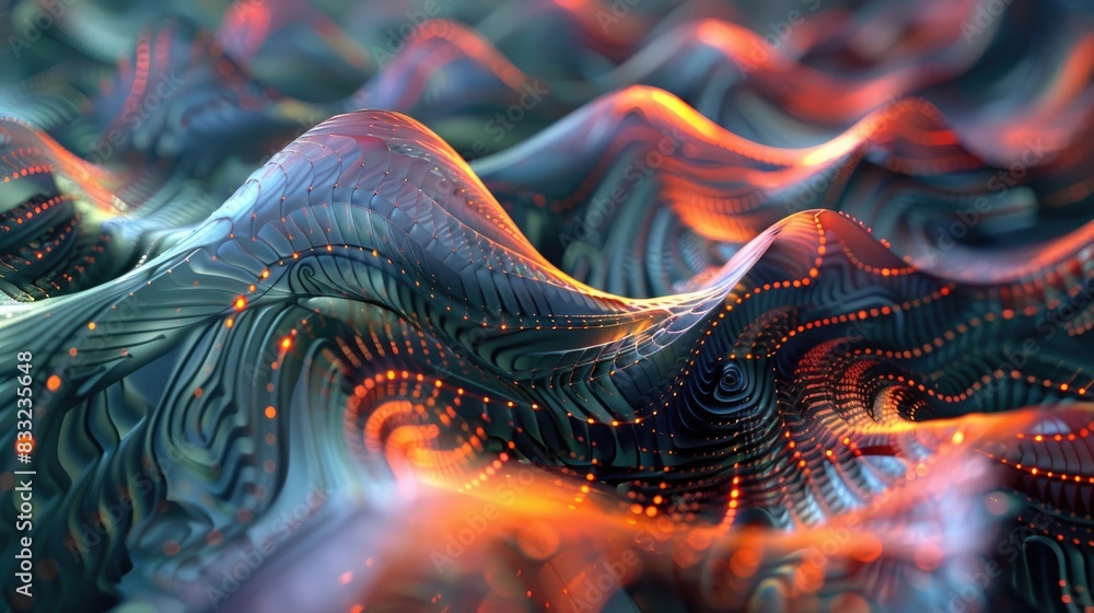 Aufkleber abstract background of wavy patterns created by a computer