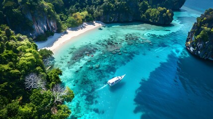Obraz premium top view beautiful love island