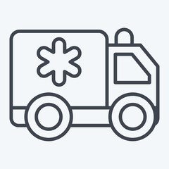 Icon Ambulance. related to Emergency symbol. line style. simple design illustration