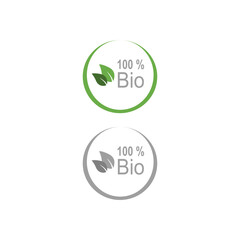 Eco Bio Natural Organic Food Product Badges isolated on White