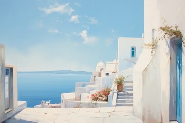 Fototapeta premium Santorini santorini plant land.