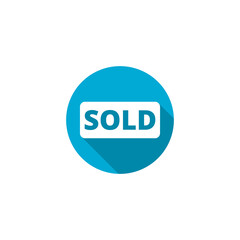 Sold button icon isolated on transparent background